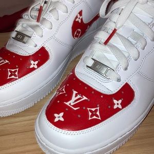 Brand new customize Louis Vuitton white and red
